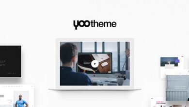 YOOtheme Pro 5.0.19 WordPress theme and WidgetKit 3.1.37 plugin dashboard with drag-and-drop page builder interface preview.