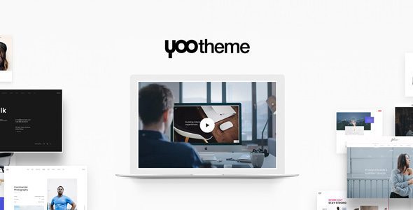YOOtheme Pro 5.0.19 WordPress theme and WidgetKit 3.1.37 plugin dashboard with drag-and-drop page builder interface preview.