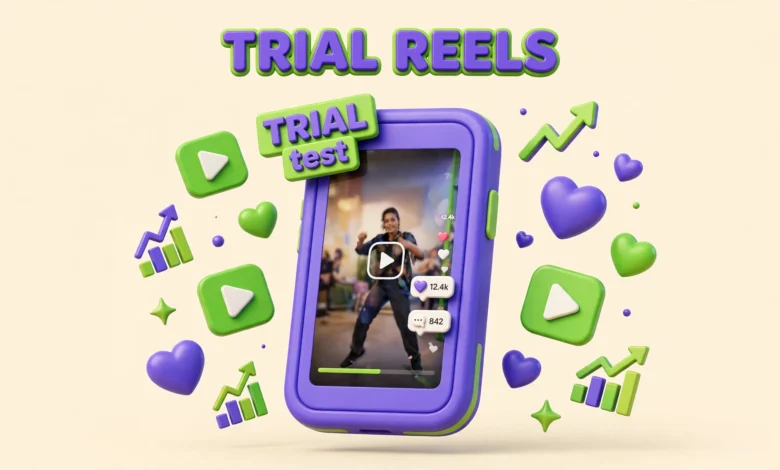 Creator testing a trial reel on Instagram before sharing it widely