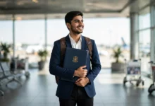 Virtual University graduate planning to study abroad with degree documents