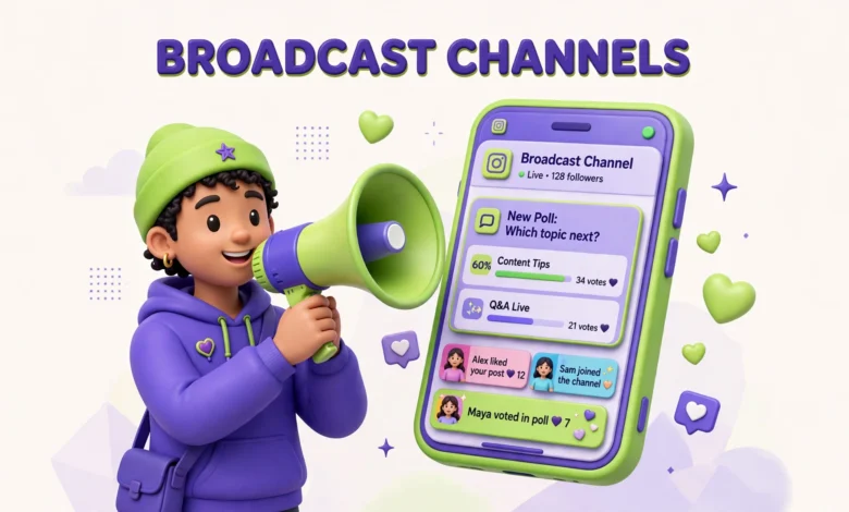 Creator sending a broadcast channel message to followers on Instagram