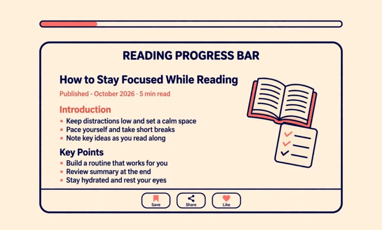 Flat illustration of a web page with a thin progress bar filling across the top