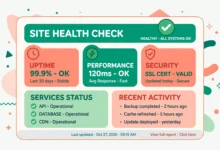 WordPress Site Health status screen showing passed tests and recommendations
