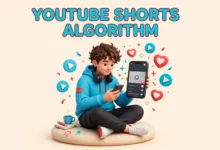 Creator watching short vertical videos on a phone with play buttons floating around
