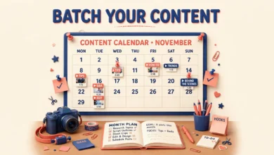 Creator planning a month of content on a calendar board with video clips