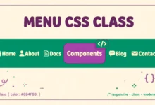 WordPress menu editor showing the CSS Classes field for a menu item.