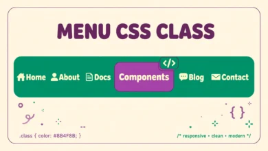 WordPress menu editor showing the CSS Classes field for a menu item.