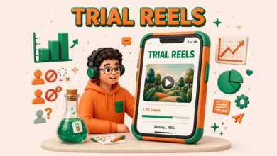 Creator testing a trial reel on a phone before sharing with followers