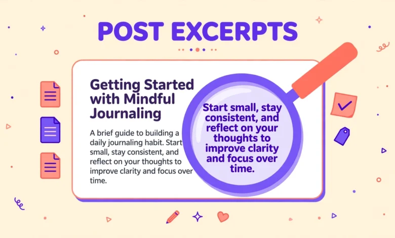 WordPress post excerpt field in the editor sidebar