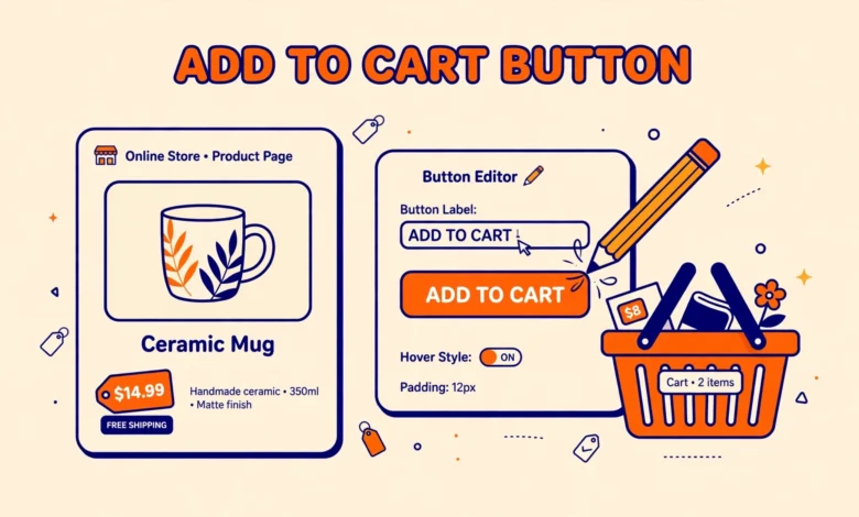 WooCommerce product page with a customized Add to Cart button