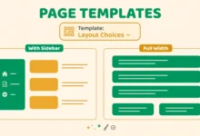 WordPress page template options in the editor sidebar