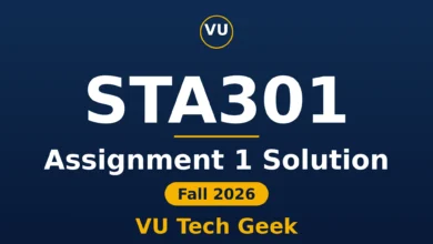 STA301 Assignment 1 Solution Fall 2026