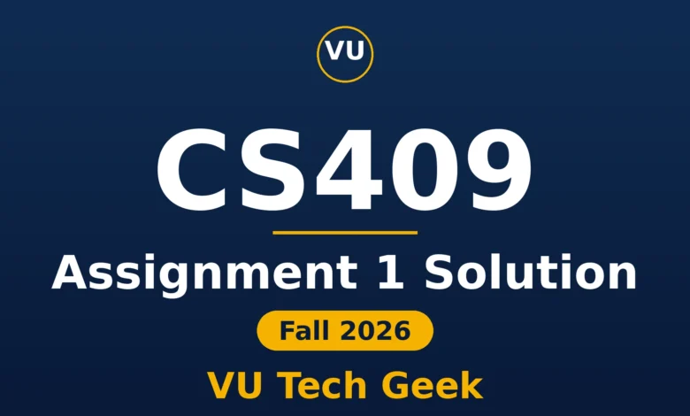 CS409 Assignment 1 Solution Fall 2026