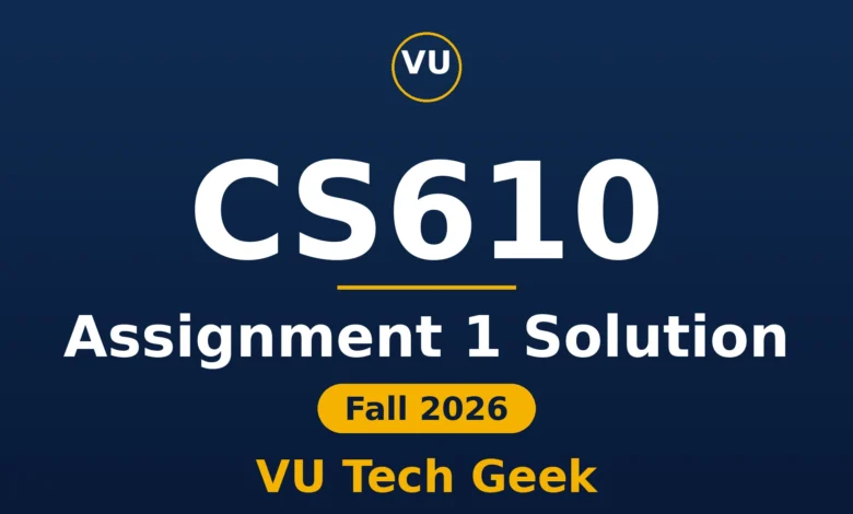 CS610 Assignment 1 Solution Fall 2026
