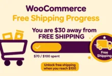 Flat illustration of a shopping cart with a progress bar showing the path to free shipping