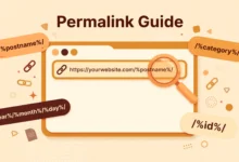 Illustration of clean website URLs linking from a browser address bar to WordPress post pages