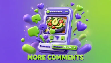 Phone screen showing an Instagram post with dozens of comment bubbles around it