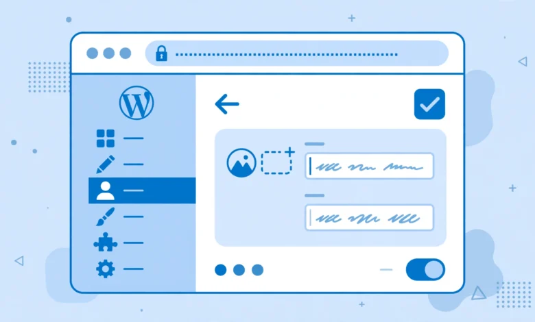 WordPress customizer screen showing site identity settings for title and tagline