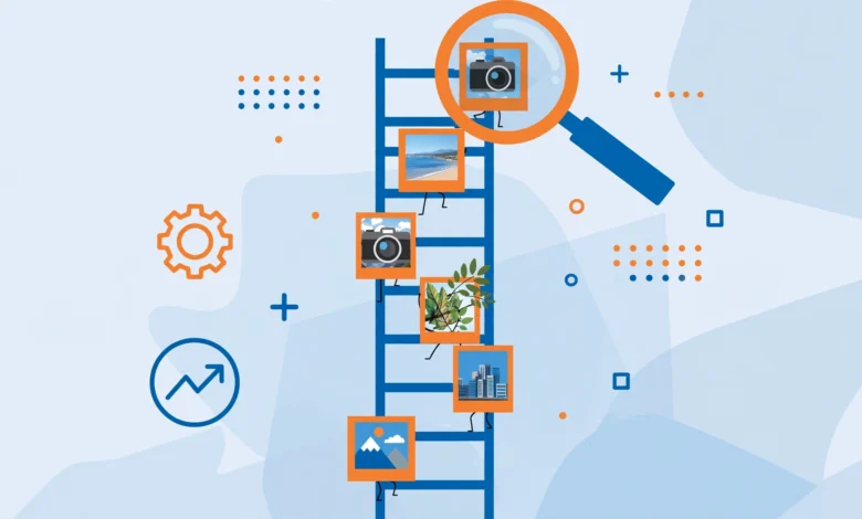 WordPress image SEO tips infographic showing alt text, compression and lazy loading
