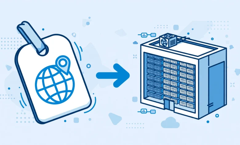 Simple comparison of a domain name and web hosting server explained for beginners