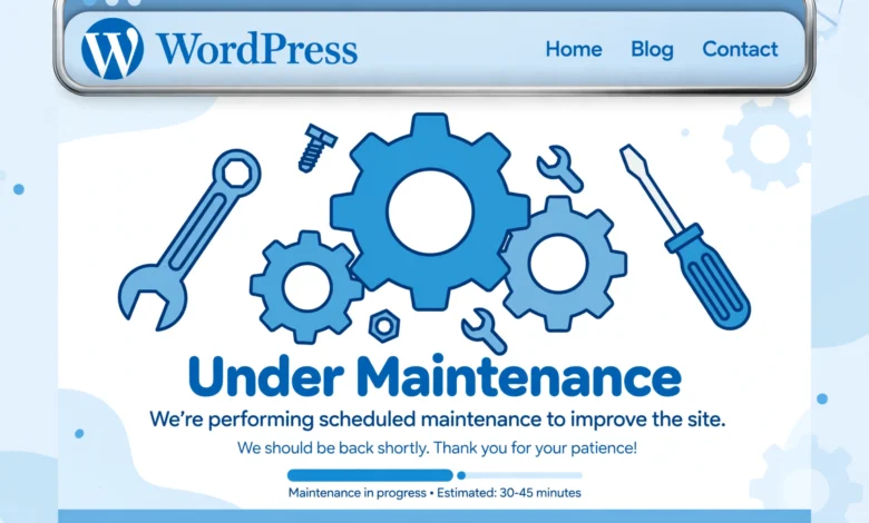 how to put wordpress site in maintenance mode without plugin